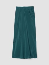 NWT 278 Eileen Fisher Silk Double Crepe Bias Skirt Pine Green PICK SIZE