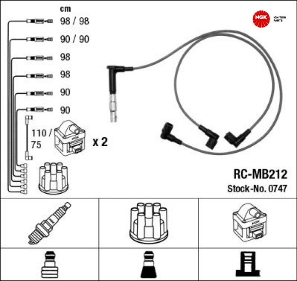 Ngk 0747 ZüNdleitungssatz ZüNdkabelsatz ZüNdkabel FüR Mercedes-Benz-image
