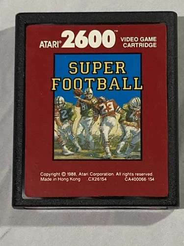 Super Football Video Game Cartridge (Atari 2600, 1988) Red Label Tested