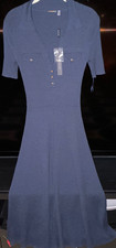 elie Tahari Sky Captain navy ribbed sweater dress Sz S NWT$325 Knit smoothly