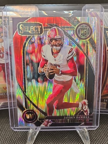 JAYDEN DANIELS 2024 Panini Select Rookie #217 Club Black & Red Shock Prizm SP RC - Picture 2 of 5