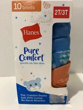Boys Briefs Hanes Our Comfort Toddlers Underwear Pk 10 2T/3T Multicolor