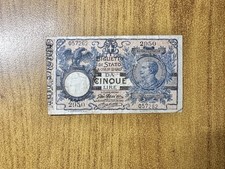 BUONO DI CASSA 5 LIRE VITTORIO EMANUELE III 5 11 1914