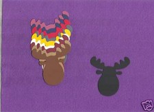 MOOSE HEAD die cuts scrapbook cards