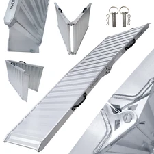 WORHAN HEAVY DUTY 880lbs Loading Ramp Wheelchair Foldable Platform Antislip