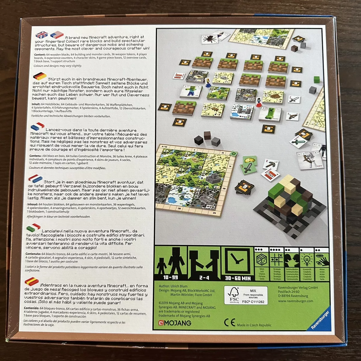 Ravensburger Minecraft: Builders & Biomes Strategy Board Game Family 2-4  Players