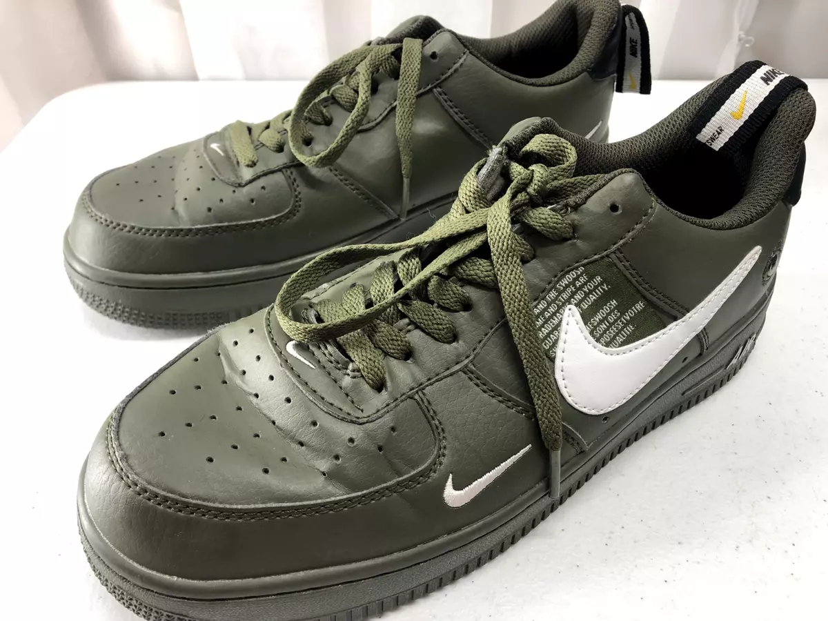Nike Shoes Mens 8.5 Air Force 1 LV8 Overbranding Green Olive AJ7747 300