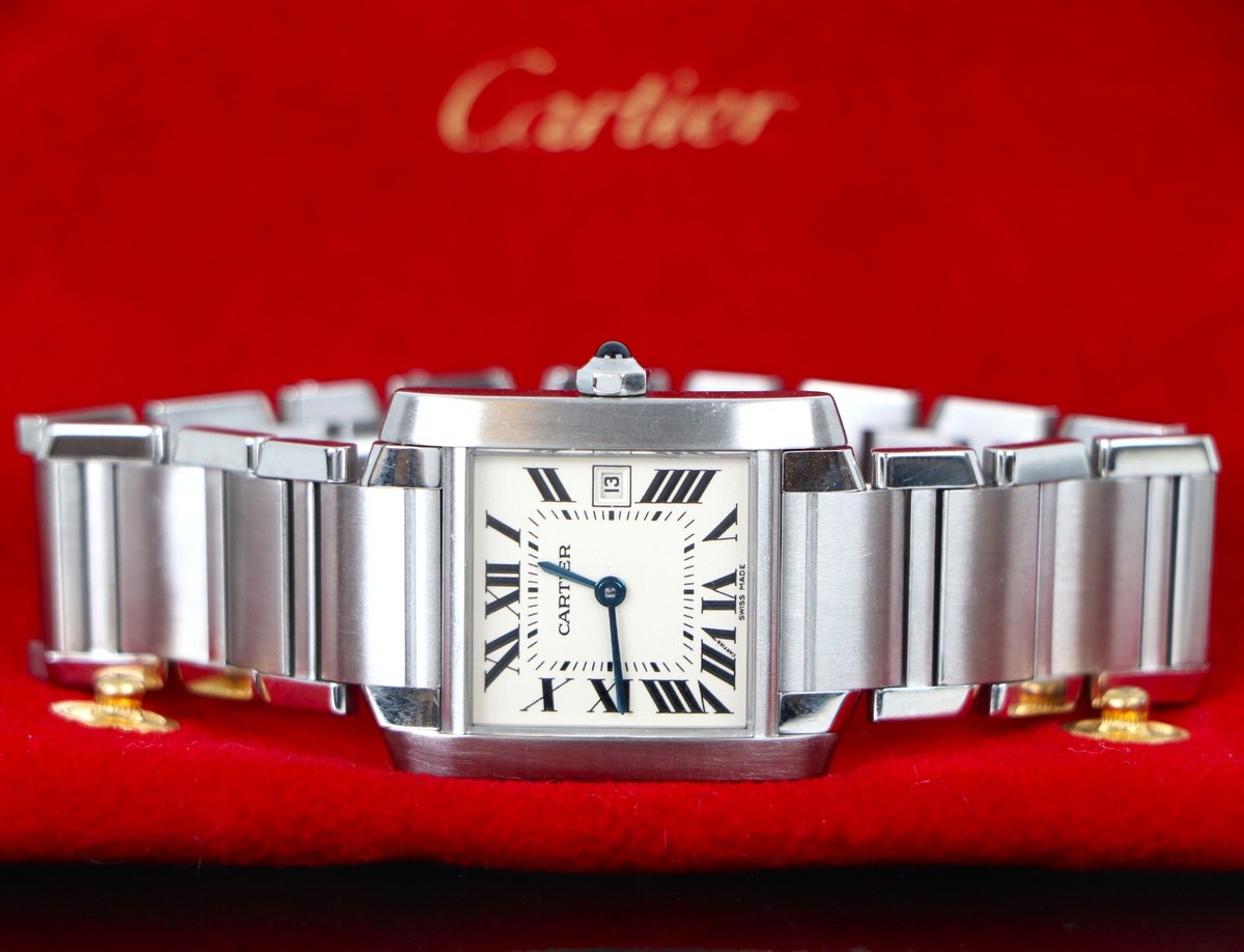 Ladies Cartier Tank Francaise Stainless Steel 25mm Midsize Quartz