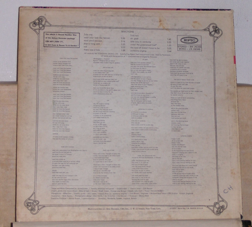 Donovan - Wear Your Love Like Heaven - 1967 Stereo Vinyl LP Record Album - Image 2 of 2
