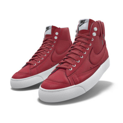 $195 NIB NEW Mens NIKE Blazer Mid 77 Custom Gym Red White Premium Leather Shoes