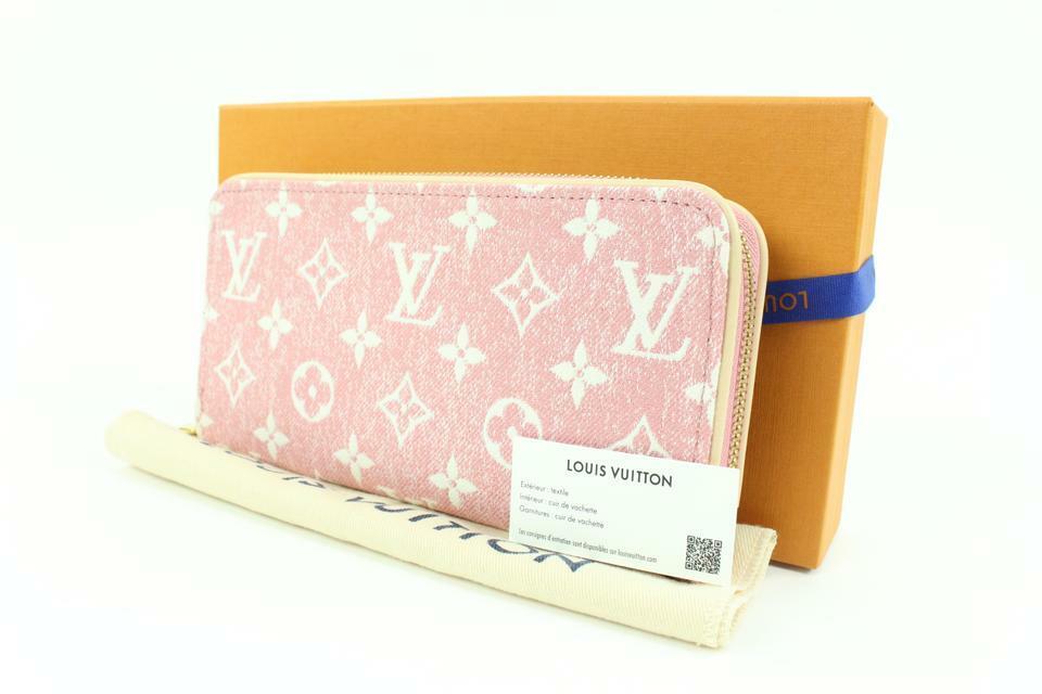 Louis Vuitton Pink Rose Monogram Denim Zippy Wallet Long Zip