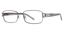 MODERN OPTICAL GENIVIEVE BLING EYEGLASSES 53-17-135 GUNMETAL/GRAY W/ SOFT CASE