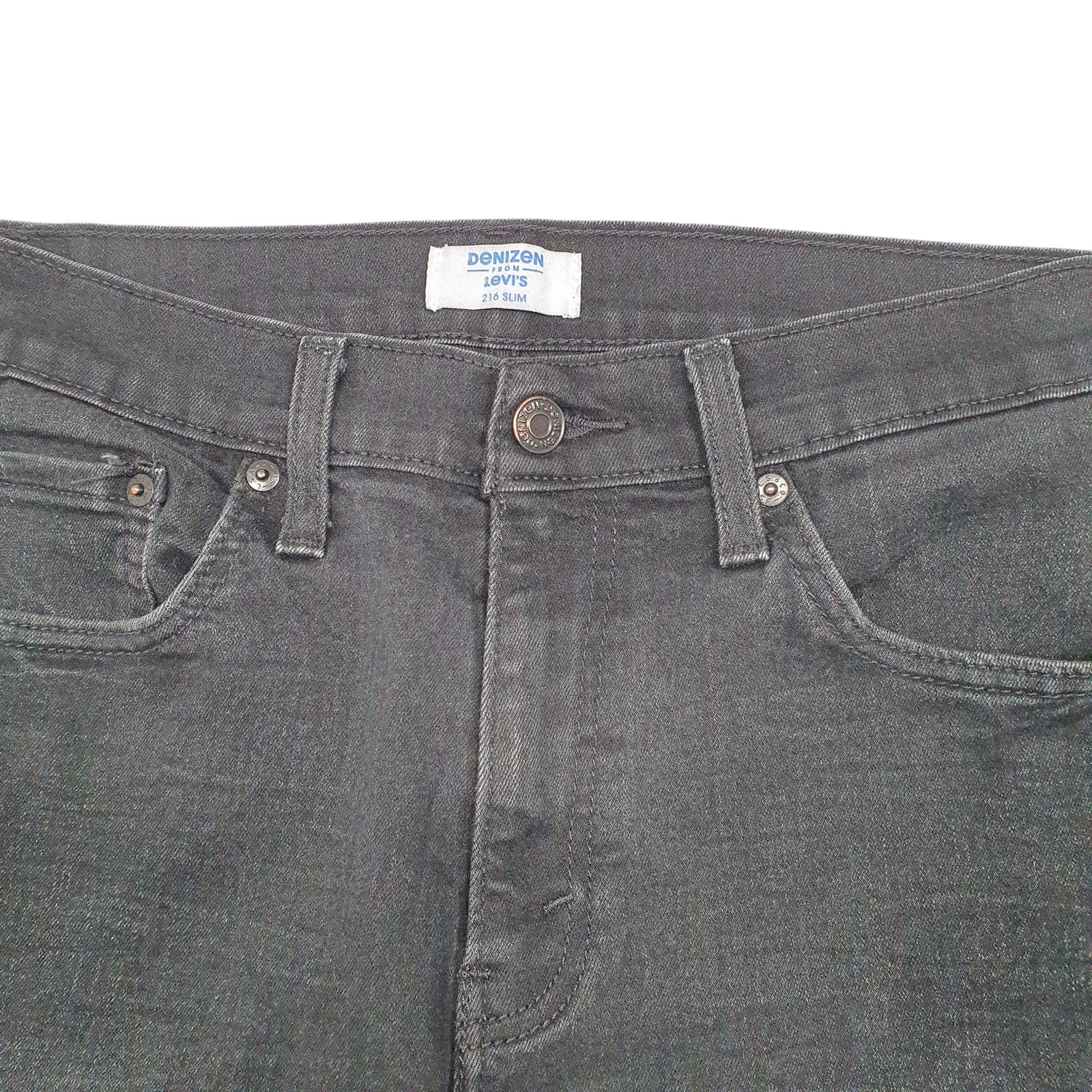 LEVIS Casual Jeans Slim Fit Black Denim Trousers Denizen 216 Stretch W32 L34 image 2