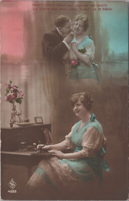 Couple Embracing Dreamy Vision THANKS! Dear c1910s UNP Postcard 6488d1 MR ALE