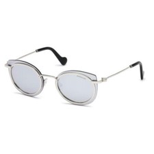 Authentic MONCLER ML0017 16C Shiny Palladium w/Mirror Lens Sunglasses 56m 74-5