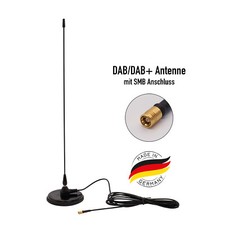Magnethaftantenne für DAB+/DAB mit SMB-Stecker - Qualität Made in Germany