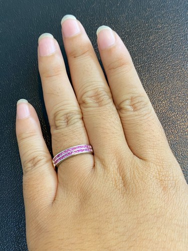 NATURAL PINK SAPPHIRE SET STERLING SILVER 925 RING EARRING PENDENTS - 第 13/14 張圖片