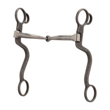 Weaver Leather S Shank 7" Cheek Sweet Iron Snaffle - Buffed Black - 25200-00