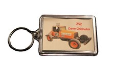 Dave Chisholm 252 Gold Roof Heritage Car  DOUBLE SIDED KEYRING BRISCA STOCK CAR