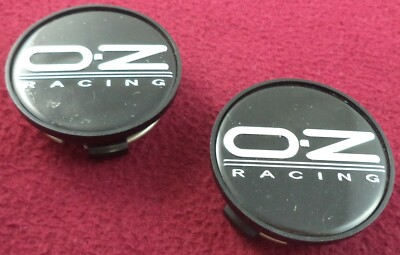 OZ Racing Wheels Black w/ Script Custom Wheel Center Caps Set of 2 # MC-1