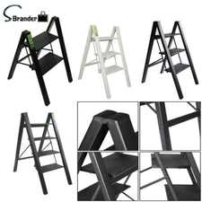 Aluminum Portable Lightweight Ladder Folding Step Stool wWide Anti-Slip Pedal