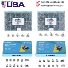 AZDENT Dental Orthodontic Brackets Braces MIM Mini Roth /MBT .022" Hooks 3 4 5