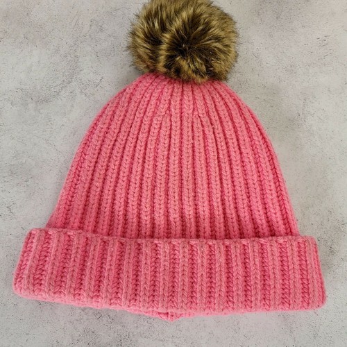 J. CREW Pink Hat 100% Wool Knitted Faux 