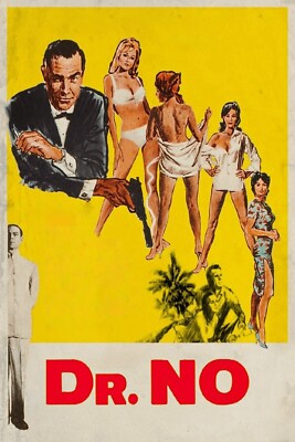 1962 Dr. No Movie Poster 11X17 007 James Bond Sean Connery Secret Agent Spy  