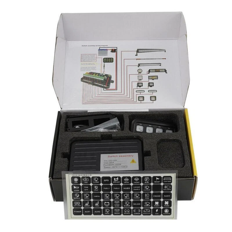 Panel de interruptores universal de 8 velocidades control de encendido y apagado LED azul para camioneta Jeep Dodge SUV Foto 4 de 4