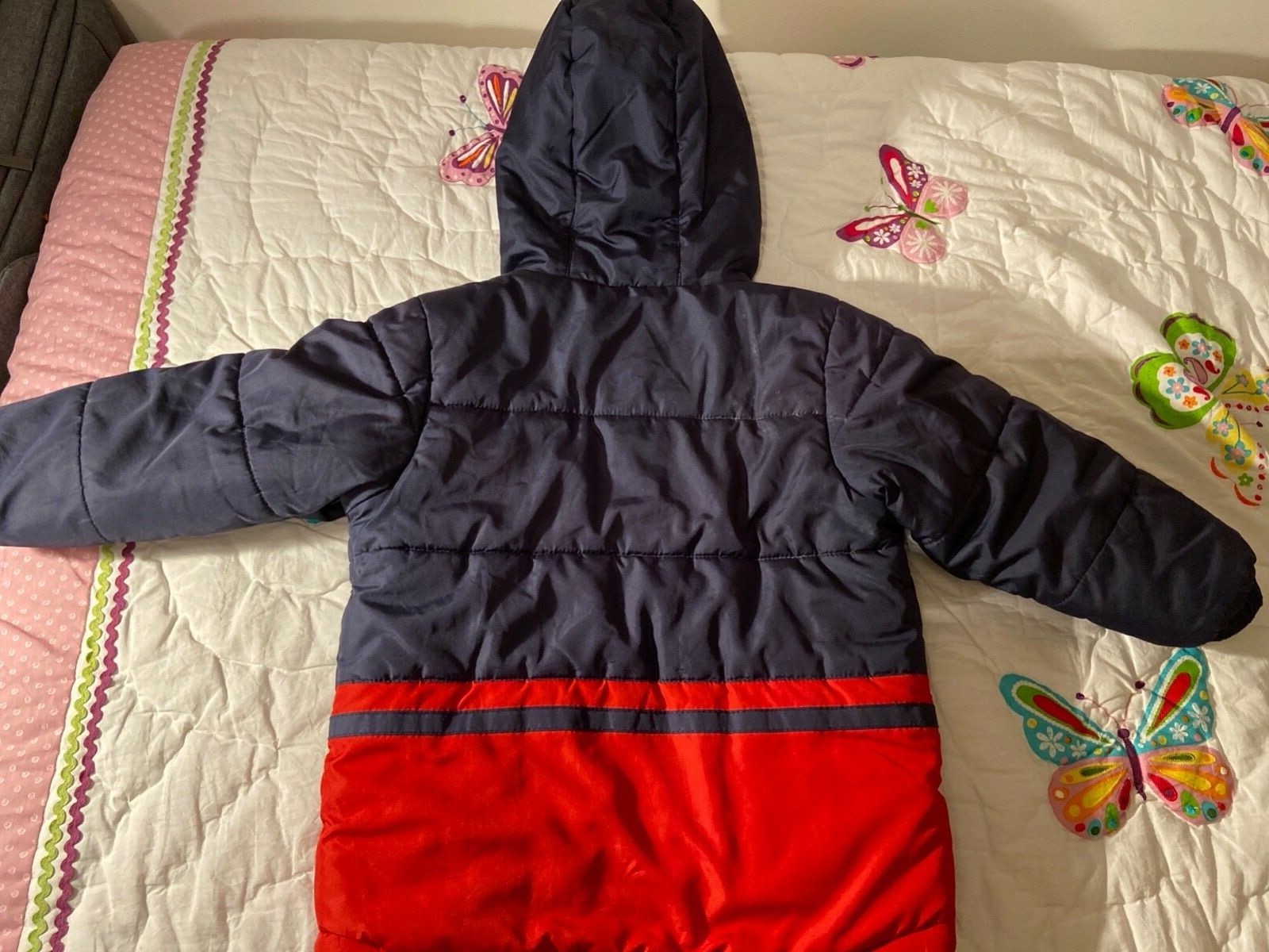 Red Hooded Puffer Jacket Coat 
