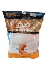 Realtree Cotton Essentials 3-Pk Men's Crew Neck Shirt Large (42"-44") White NIP