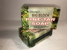 Dr D's Health Products Big Block 100% Natural Pine Tar Soap 8oz Vintage LOT OF 2