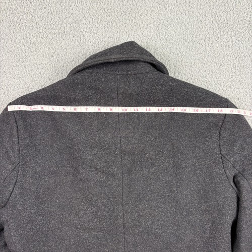 J Crew Dock Pea Coat Mens Medium Gray Wool 3M Thinsulate Pockets Insulated READ - Picture 10 of 23