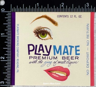 1967 1968 Playmate Premium Beer 12 oz Beer Label - PENNSYLVANIA