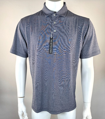Full Turn Direct the Butter Stripe Golf Performance Polo Shirt Men L NWT Stretch