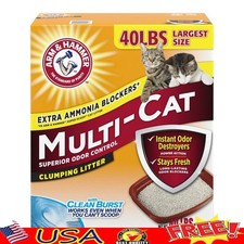 Multi-Cat Clumping Cat Litter Odor Neutralizer Dust Free Fresh Scent 40lbs New