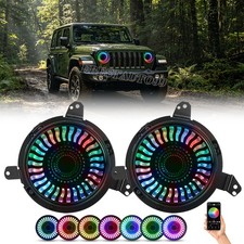 7 Led Rgb Demon Headlights Drl 9 Bracket For Jeep Wrangler Jl Gladiator Jt 7 Led Rgb Demon Headlights Drl 9 Bracket For Jeep Wrangler Jl Gladiator Jt