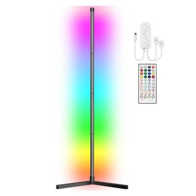 ECO4LIFE LC210 61-In. RGB Color-Changing Modern Wi-Fi Aluminum Corner Floor Lamp