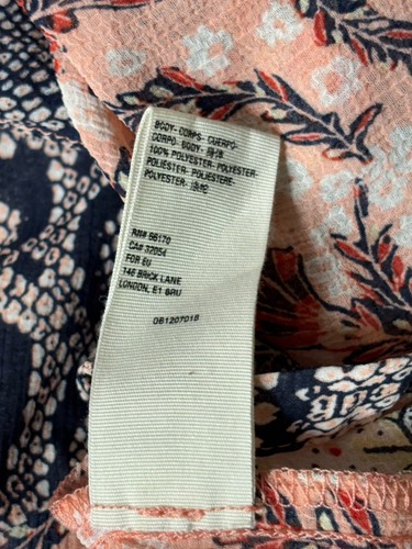 Camicia Free People Dani Light Combo con bottoni Paisley stampa floreale trasparente XS USATA IN OTTIME CONDIZIONI - Foto 4 di 4