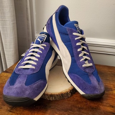 RARE Puma vintage OG Anjan suede casual lace up sneaker blue white mens Size 12