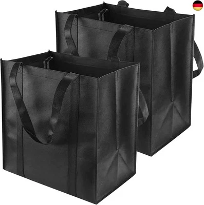 MARKE SMTFCTY smtfcty Einkaufstasche Faltbar 2 Stück Schwarze ehr große Tragetasche mit T