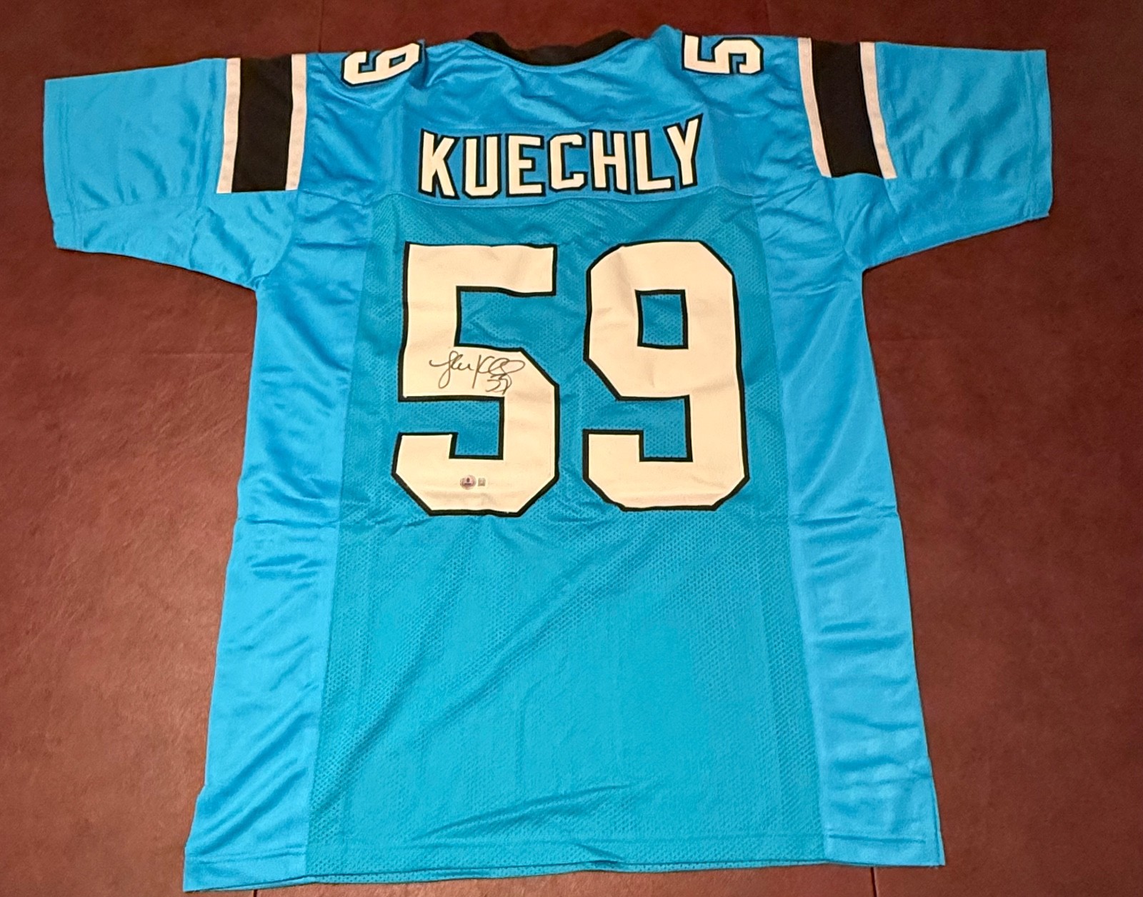 Luke Kuechly Autographed Signed Carolina Panthers Authentic Blue Pro Style Jersey BAS Witnessed 