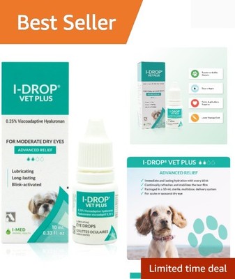 10ml VET PLUS Dog Eye Drops for Acute Dry Eye Relief - Veterinarian Approved