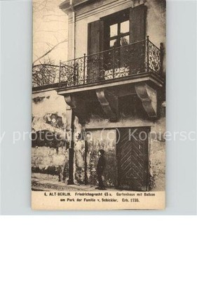 Berlin City Friedrichsgracht Garden Shed with Balcony Old Berlin