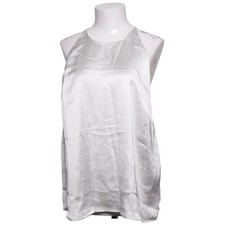 H&M, Tank­top, Größe: L, Weiß, Polyester, Einfarbig, Satin, Damen #9XO