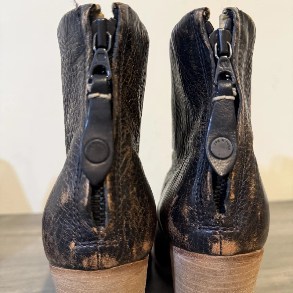 Rag & Bone Newbury Botines Desgastados Tacón Espalda Cremallera Marrón Talla 8 Mujer Foto 4 de 4