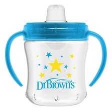 Dr Brown's Soft Spout Transition Cup Blue 6oz BPA Free Sippy Cup for Babies