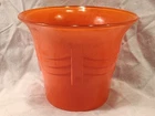 Vintage Art Deco Orange Glass Flower Pot
