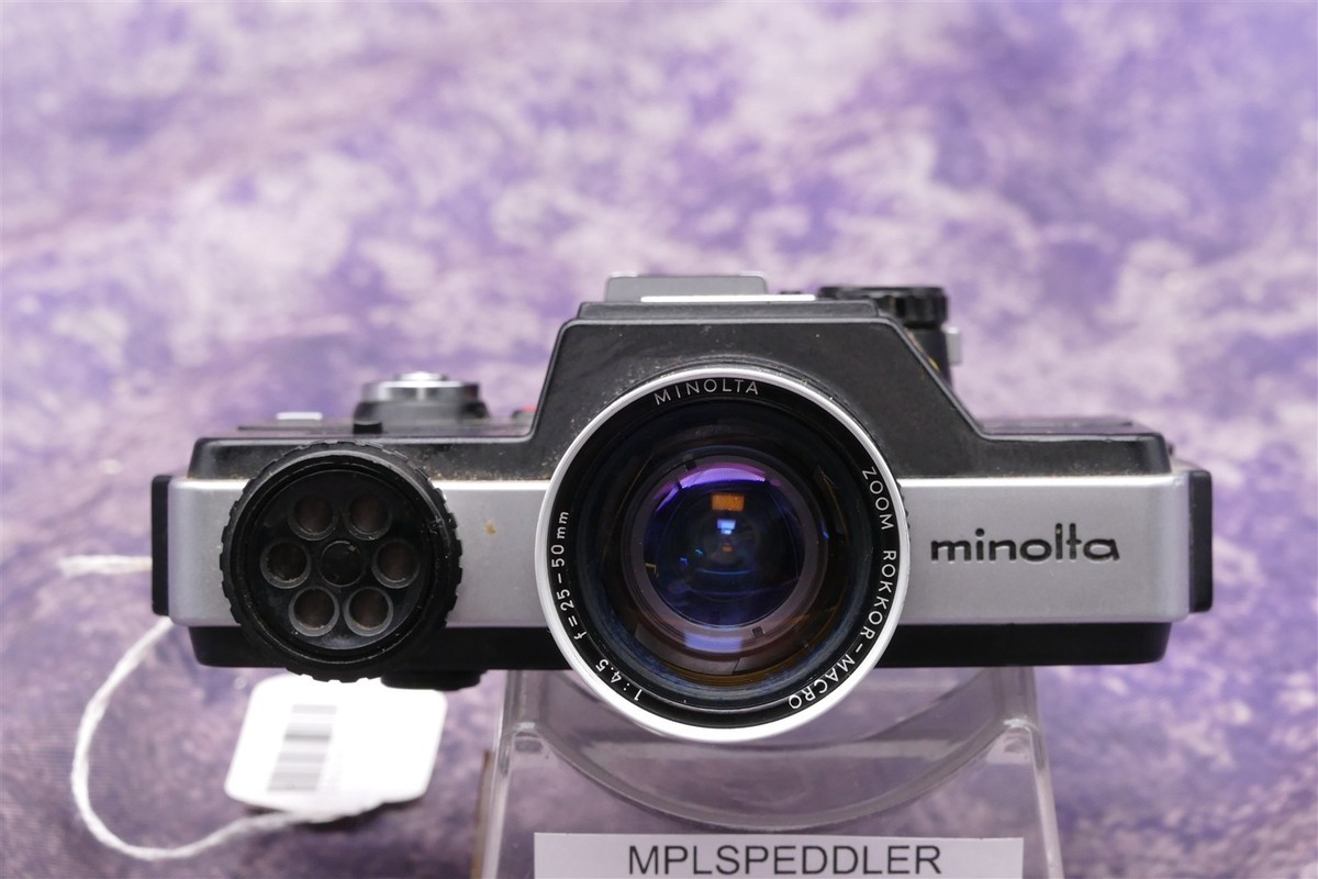 Minolta 110 Zoom SLR Camera w/ Rokkor 25-50mm F4.5 JAMMED FOR