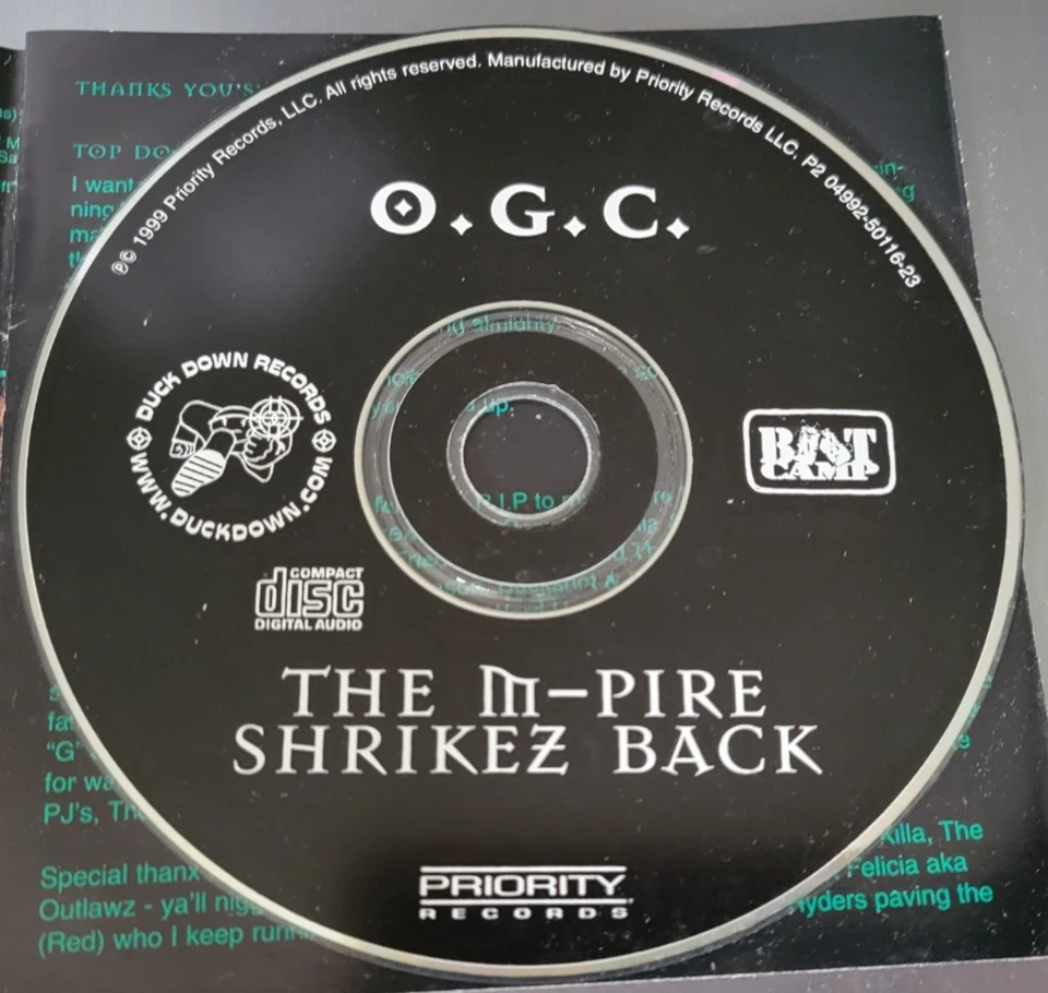 1999 O.G.C. ORIGINOO GUNN CLAPPAZ THE M-PIRE SHRIKEZ BACK Hip Hop Rap CD &Insert - Imagem 3 de 3
